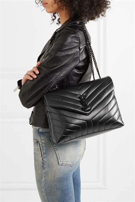 ysl quilted bag black|yves Saint Laurent loulou bag.